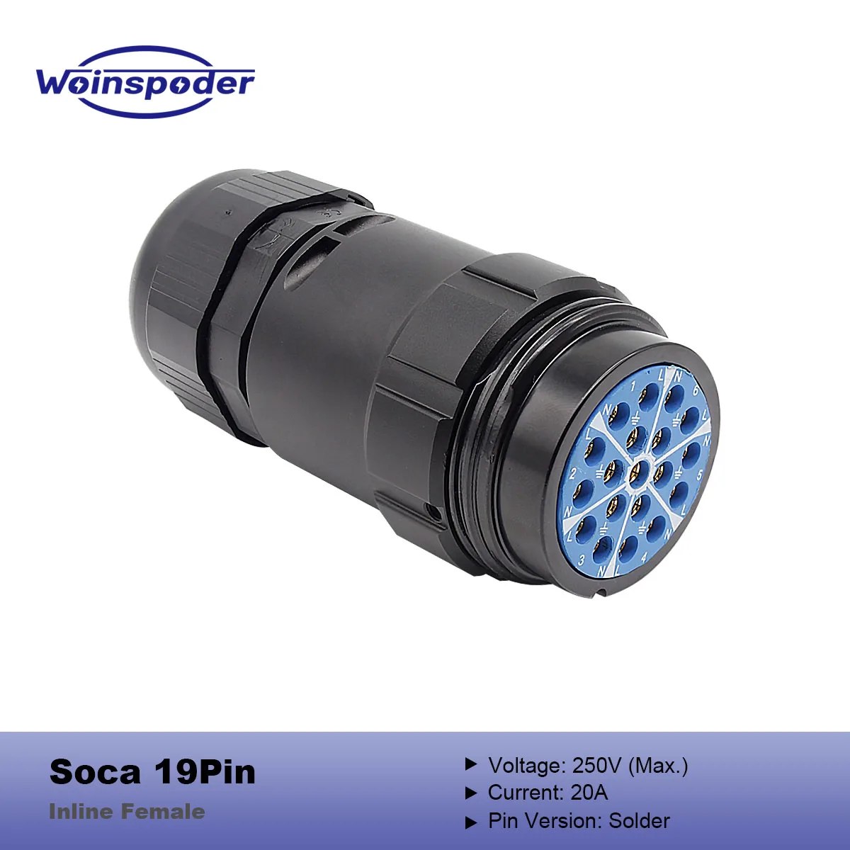 woinspoder-soca-19-ピンメスプラグインラインコネクタ金メッキ真鍮ピン-事前インストール-m40-19-28mm-ケーブルグランド