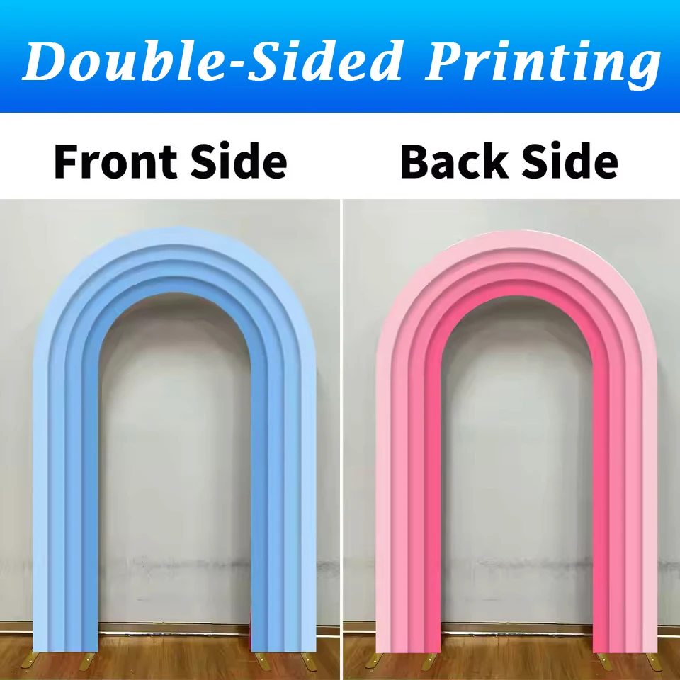Marco de fondo para arco de boda: estructura de arco doble de metal con cubiertas intercambiables para bodas, fiestas, fotomatones