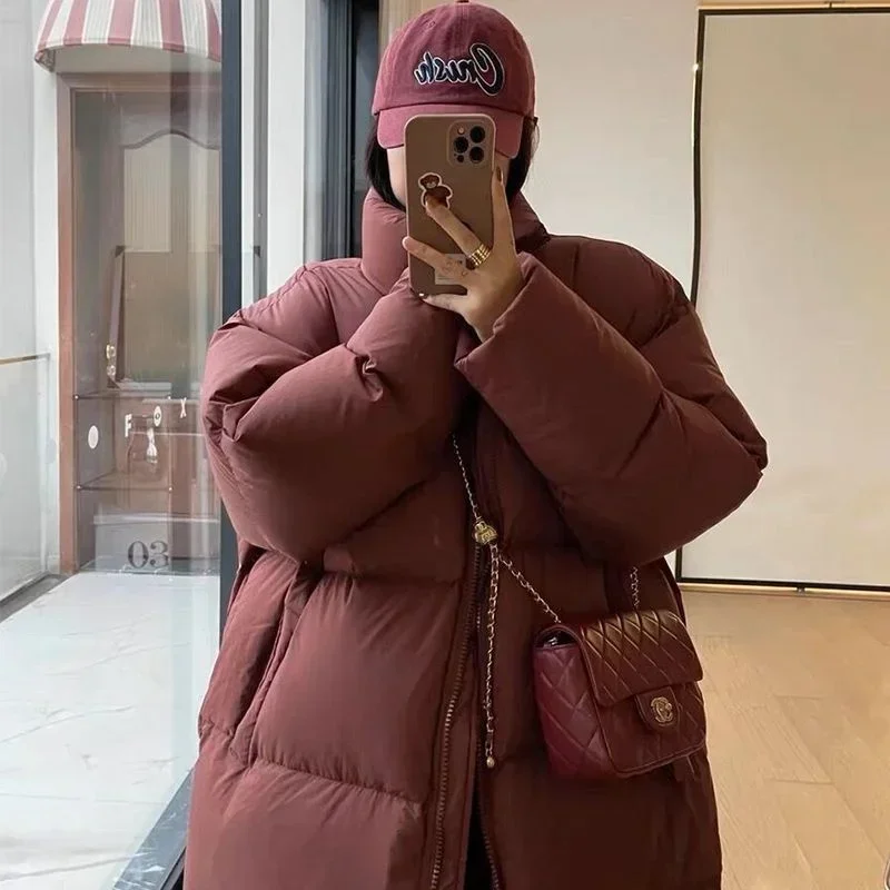 

2026 Casual Solid Thick Coat Female Winter Loose Outwear Puffer Down Jackets Winter Women Long Parkas Jackets Padded Coat New