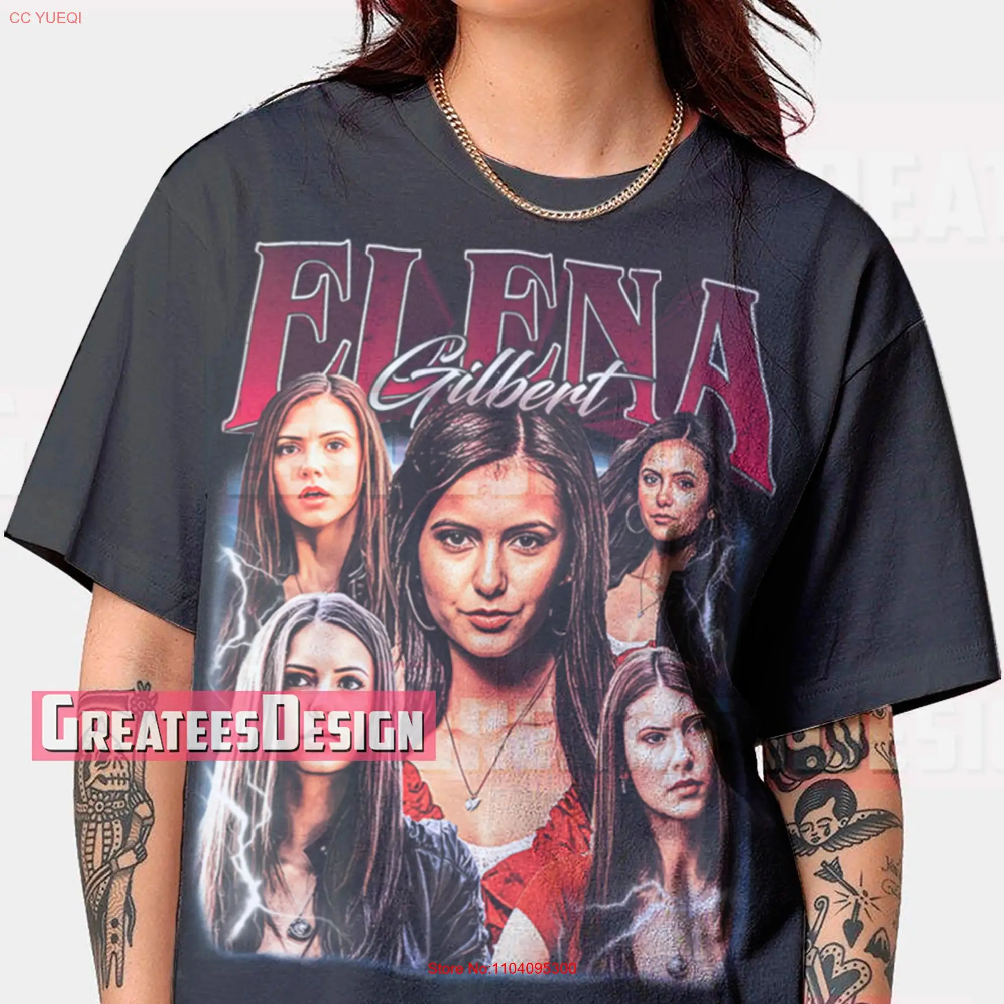 Limited Elena GilberT T Shirt Nina Dobrev Oversize SweaT BGL687 long or short sleeves