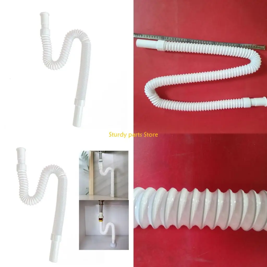 

97QC Flexible P/S-type Trap Tubing Expandable Sink Drain Pipe Tube Kitchen Sink Sewer Drain Pipe Extension Hose Tail Pipe