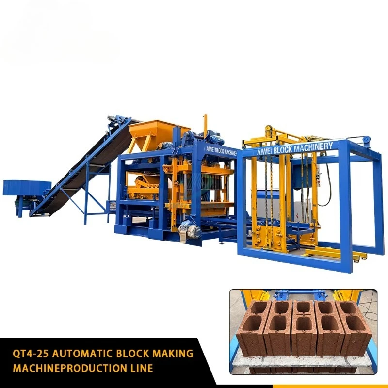 QT4-25 Full Automatic Interlocking Brick Machine Hollow Block Making ...