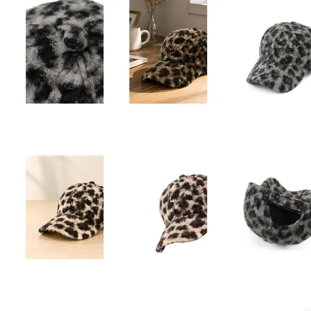 Thick Soft Lined Baseball Cap for Adults, Animal Print Texture, Six-Panel Structure, Firm Bill and Adjustable Rear Closure Y08E