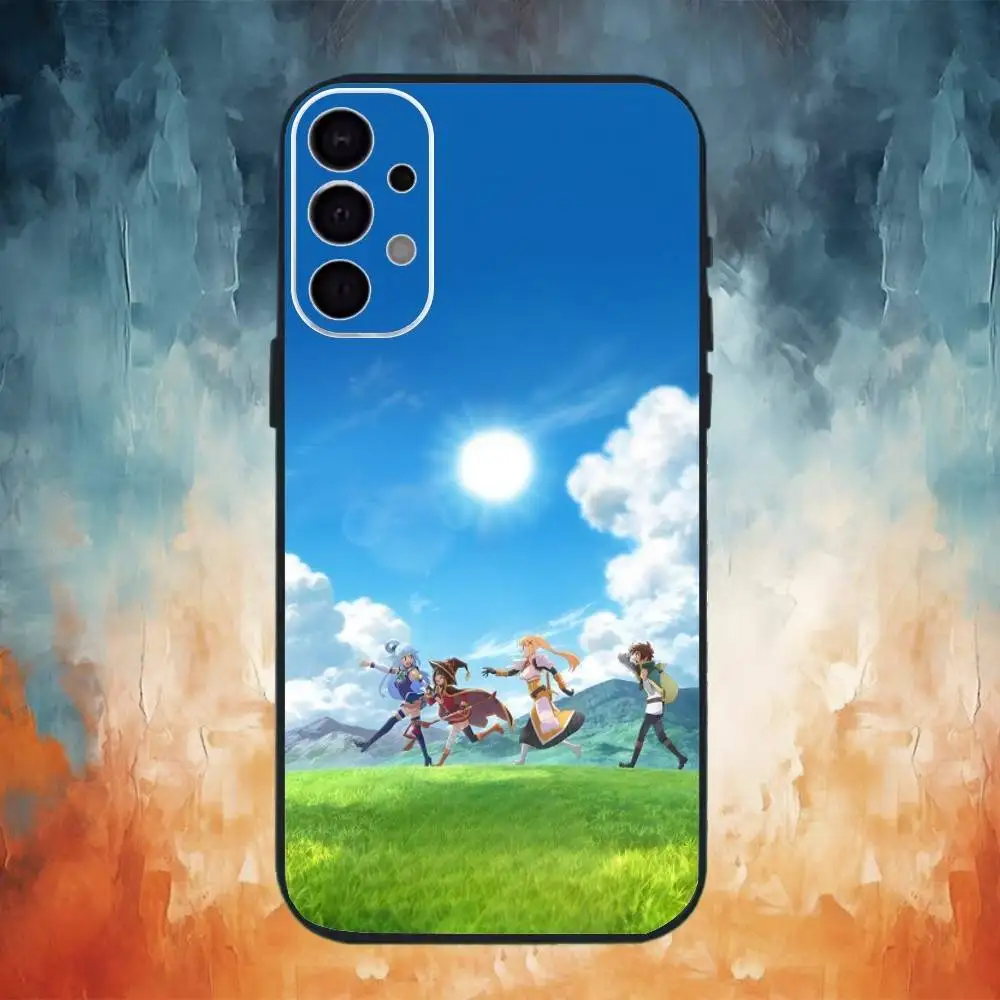 เคสโทรศัพท์ลายอนิเมะ K-KonoSuba สำหรับ Samsung S25,S24,S21,S22,S23,S30,Ultra,S20,Plus,Fe,Note,10,9,5G สีดำ