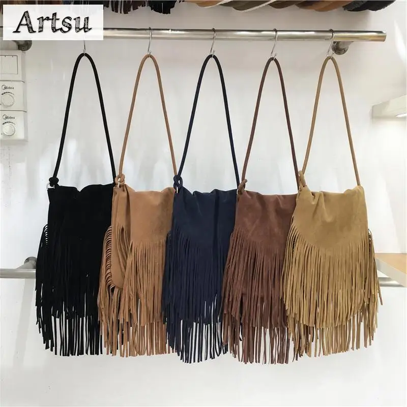 

New Shoulder Bag Small Niche Design Soft Suede Bohemian Fringe Bag Hot Selling Retro Leisure Versatile Outdoor Crossbody Bag