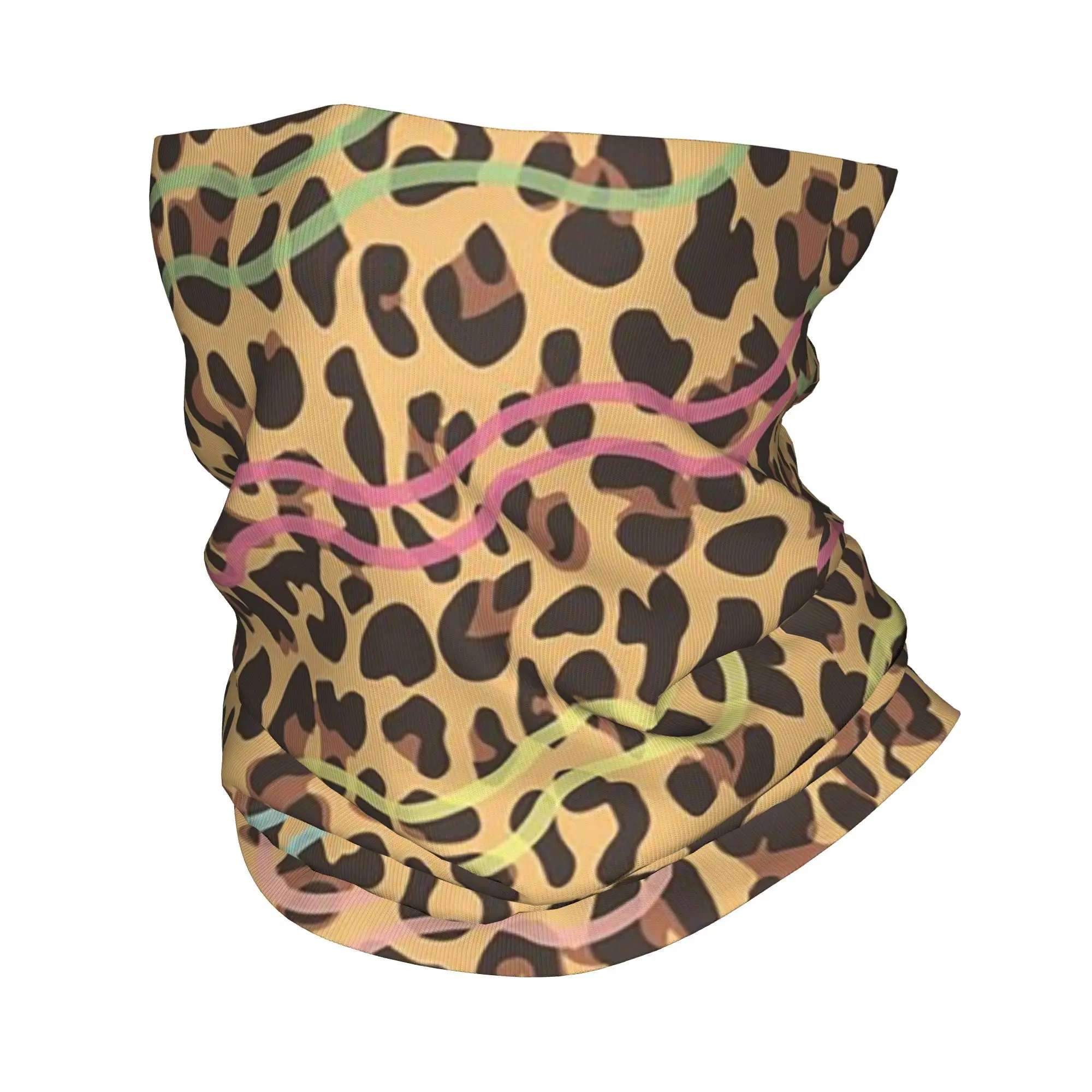 

Leopard Print Bandana Neck Gaiter Printed Wrap Scarf Multifunction Cycling Scarf Cycling For Men Women Adult Breathable