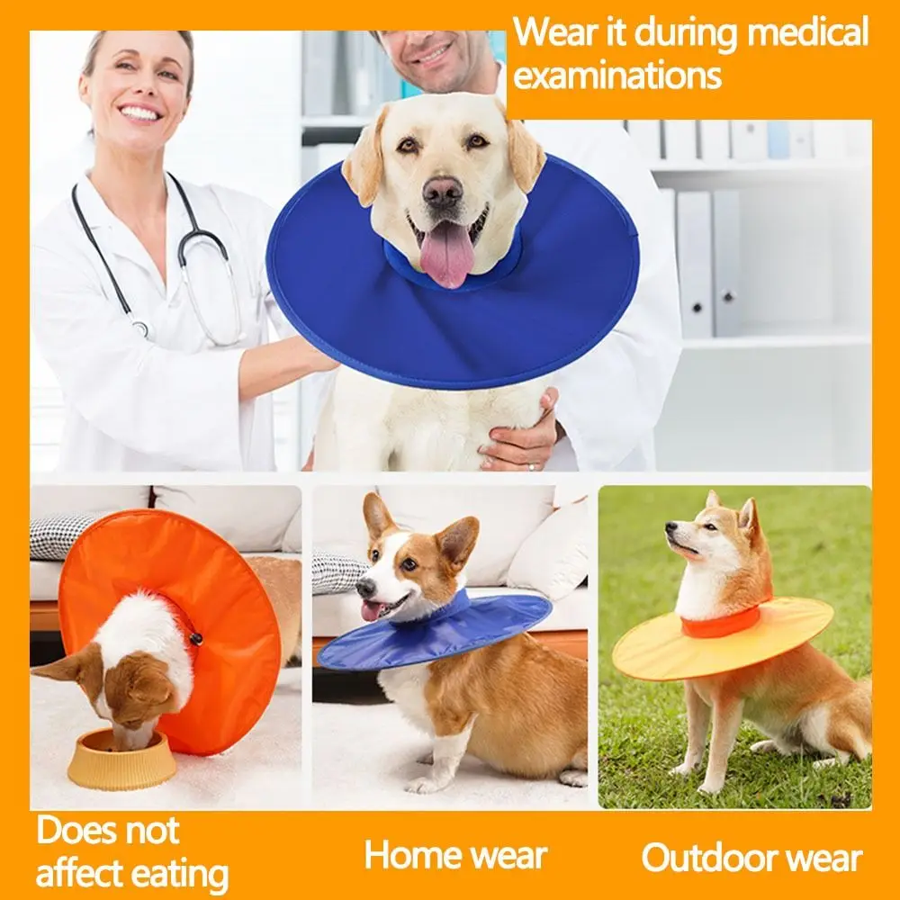 Adjustable Pet Recovery Collars Protective Oxford Cloth Cat Cone Elizabethan Collar Portable Anti Licking Pet Neck Cone Dogs