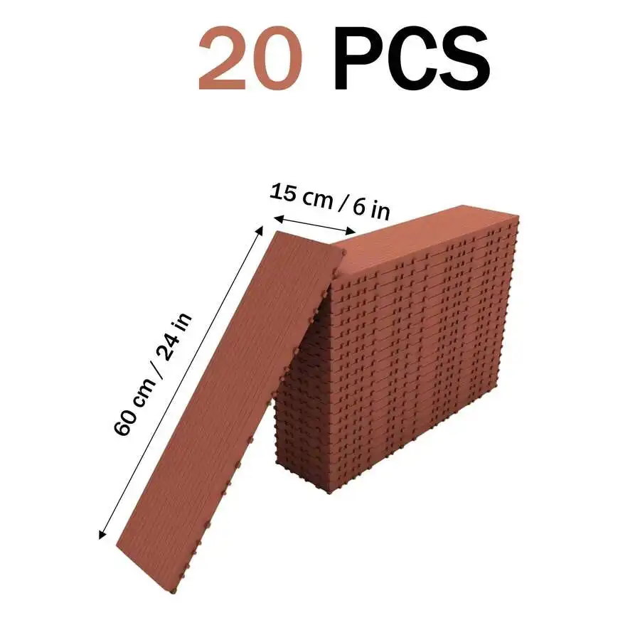 20 & 40 PCS Optional Interlocking Deck Tiles, Waterproof Non-Slip Quick Drainage UV Anti-Fade All Weather Durable Snap-In Floor