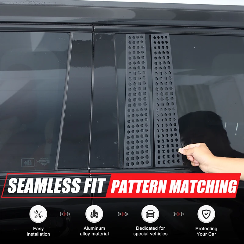 

Aluminum Alloy Black For Haval Raptors 2023+ Car mid-pillar honeycomb decorative board sticker exterior protection accessories