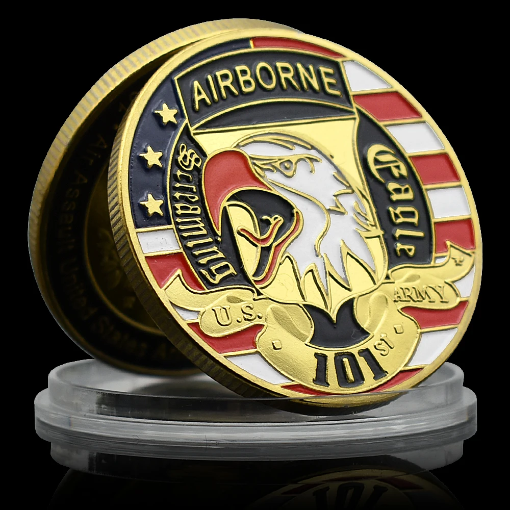 101ST Airborne Division Gold Plated Coin US Army Collectibles Holiday Gift Gold Eagle Challenge Coin Souvenir