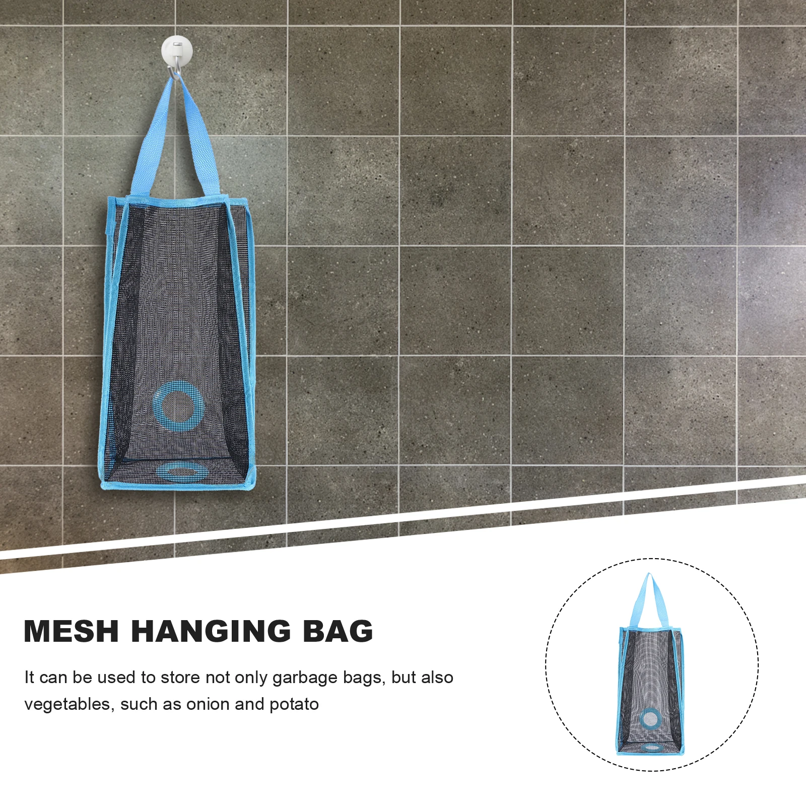 

Mesh for Kitchen Trash Bags Organizer Hanging Garbage Bag Dispenser Foldable Kitchen Storage Hanging Bag Socks Gloves