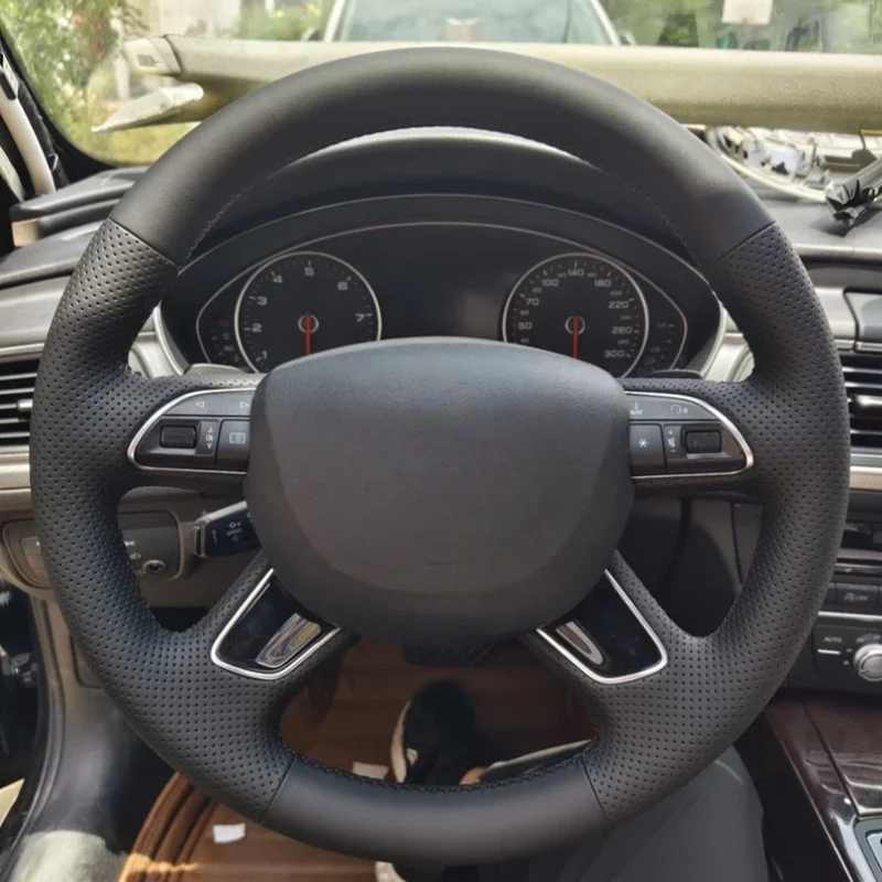 

Hand-Sewn Microfiber Leather Car Steering Wheel A4 A5 A8 Q5 Q7 Q2 Q3 Q4 Interior Accessories Steering Wheel Cover For Audi A6
