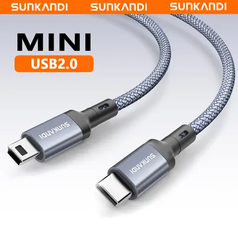 SUNKANDI Mini USB to USB C Cable, Mini USB to Type C for Digital Camera MP3 Player GPS Receiver and More Mini B Devices