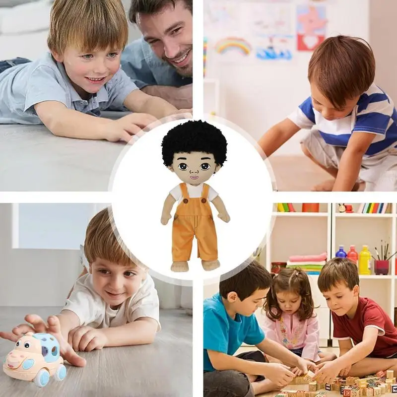 

Plush Black Boy Dolls Culturally Unique Hawaiian Style Afro Caucasian Doll Toy Realistic Desktop Decor For Sofa Couch Offices