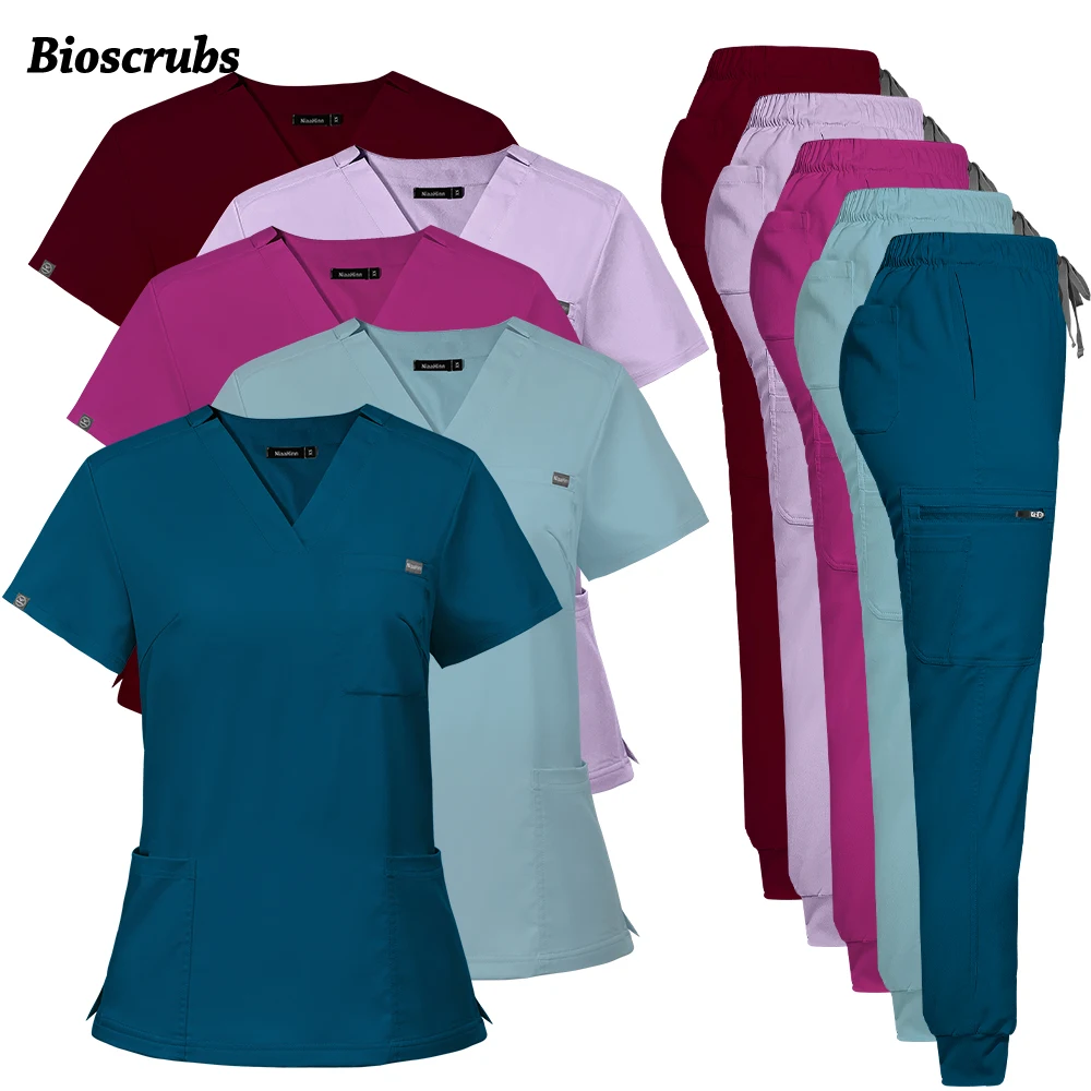 Ropa de trabajo para mujer, Tops de manga corta + pantalones para correr, uniforme de médico y enfermera, ropa de trabajo para cirugía, uniforme de dentista para hombres