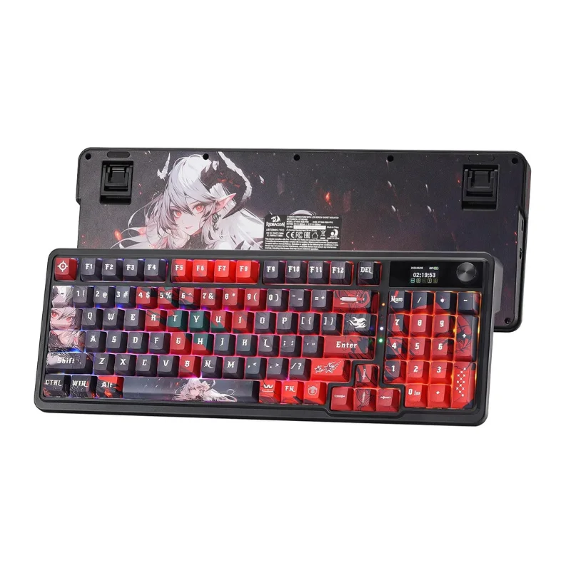 

Беспроводная прокладка Redragon K719 PRO, игровой экран и ручка Hype, механическая клавиатура с 95 клавишами, 1,14-дюймовый TFT-дисплей с простым управлением