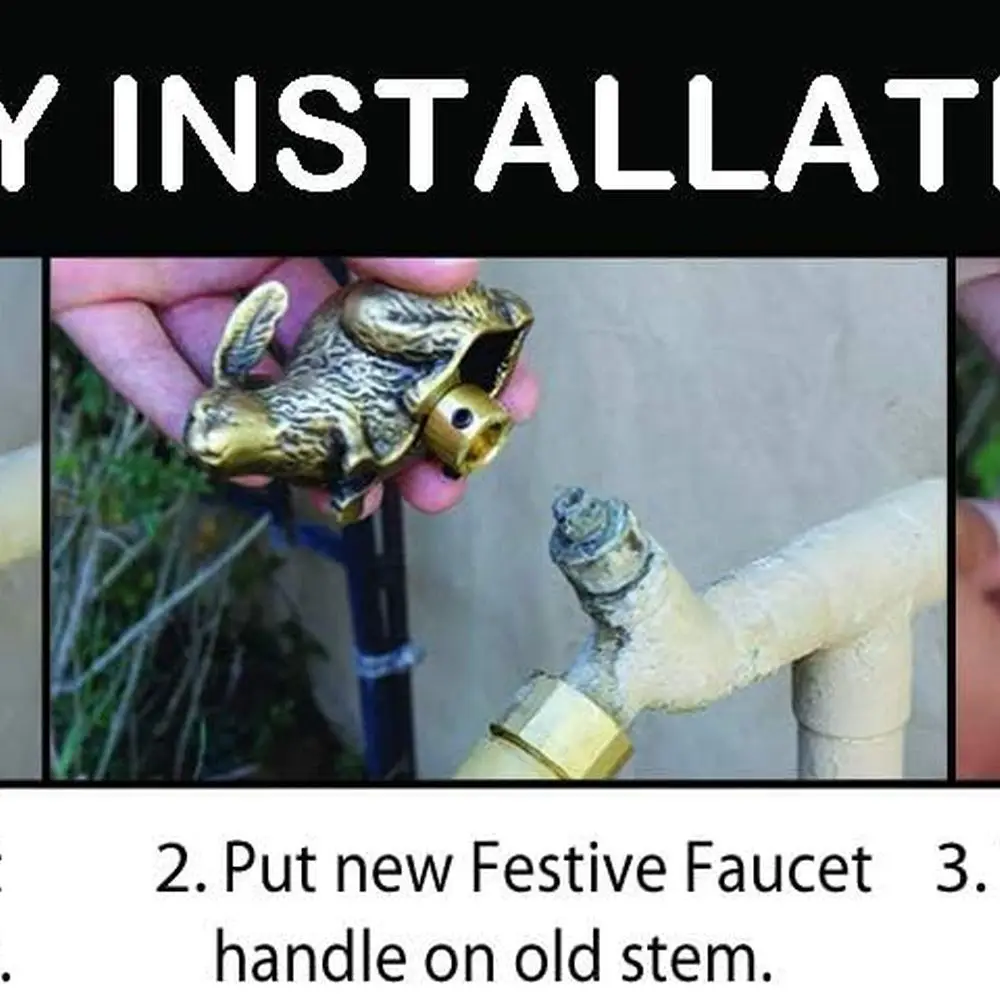 Universal Brass Sea Turtle Outdoor Faucet Handle, DIY Replacement, Fits Most Models