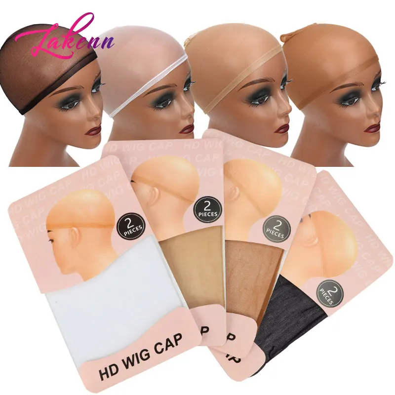 Skinlike Real HD Wig Cap For Women 1Pack 2Pieces Ultra Thin Invisible Sheer Caps For Lace Front Wig Black Brown Stocking Wig Cap