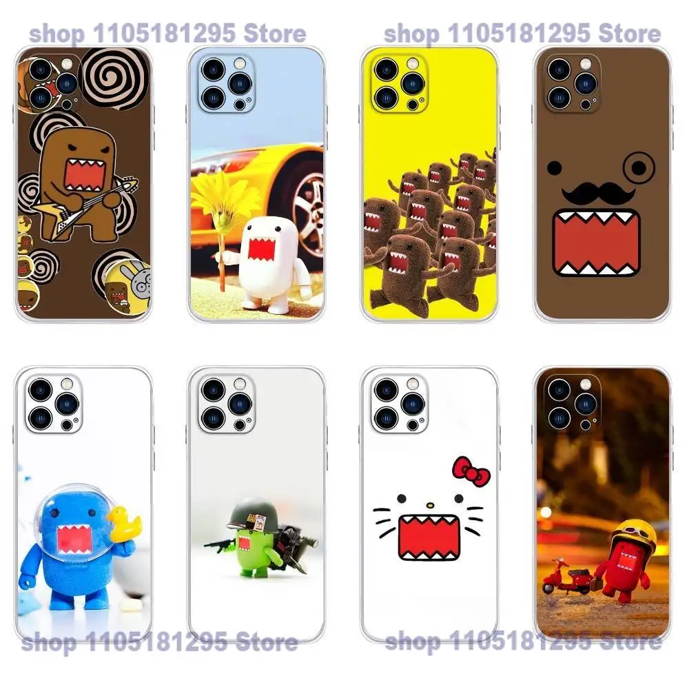 Милый чехол для телефона Domo-kun для iPhone 17,16,15,14,13,12,11 X,Plus,Pro,Max,XR,Plus,E,Mini, прозрачный мягкий чехол
