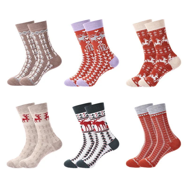 

Unisex Adult Warm Wool Mid-Calf Socks Autumn Winter Fashion Print Christmas Gift Cozy Warmth All-Season Wear