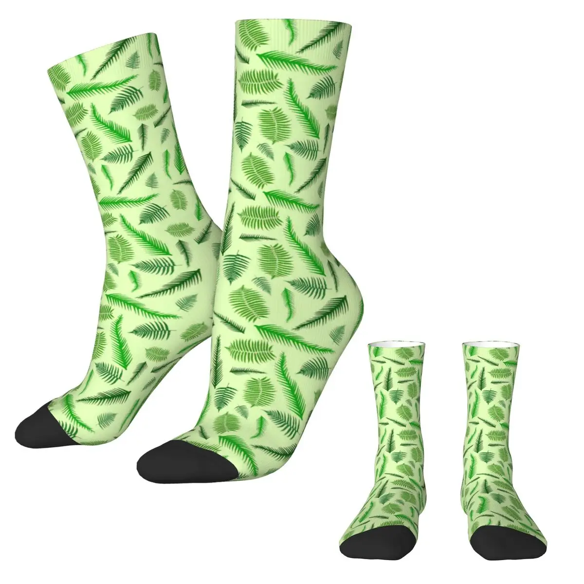 

Fern Plants Stockings Green Leaves Print Graphic Funny Socks Autumn Anti-Slip Socks Women Men Skateboard Soft Breathable Socks