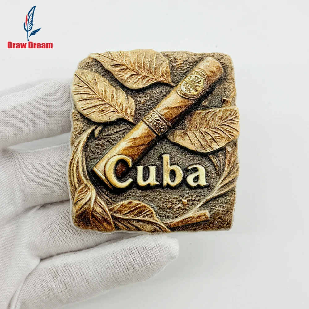 1 PC Cuban cigar creative 3D three-dimensional refrigerator sticker travel souvenir home decoration item