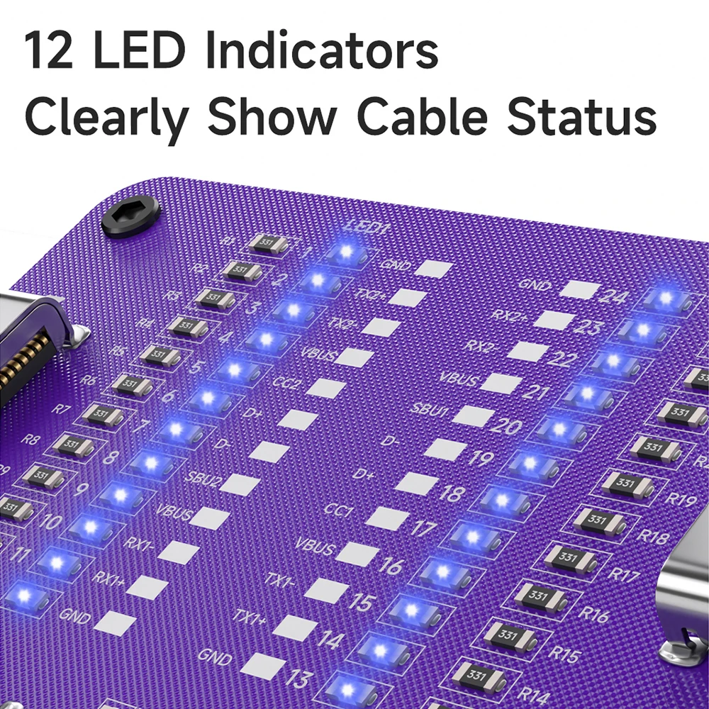DUSTY TC-24 Type-C Cable Tester Supports Type-C/USB Interfaces for Apple Android Devices Type-C/USB Interface Cable Testing Tool