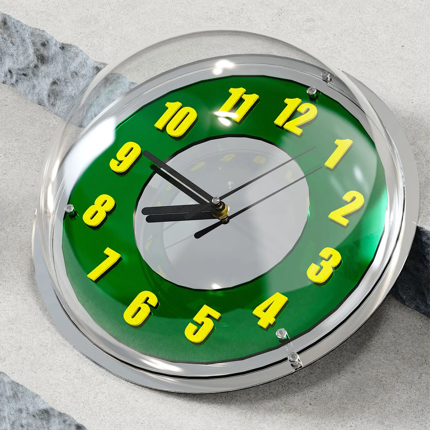 Green Nordic Ins Transparent Cover Round Clock Table Clock - Bedroom Or Study Wall-mounted Clock. Desktop Decorative Clock
