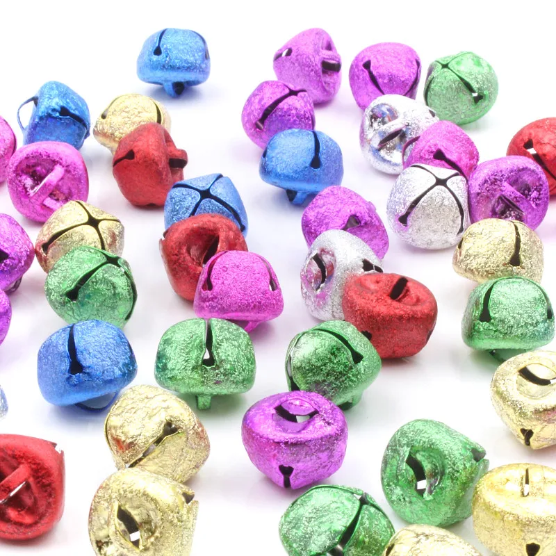 50-300Pcs/Lot 14mm Mixed Color Mini Iron Loose Beads Bells Decoration Pendants Diy Accessories Handmade Christmas Craft Supplies