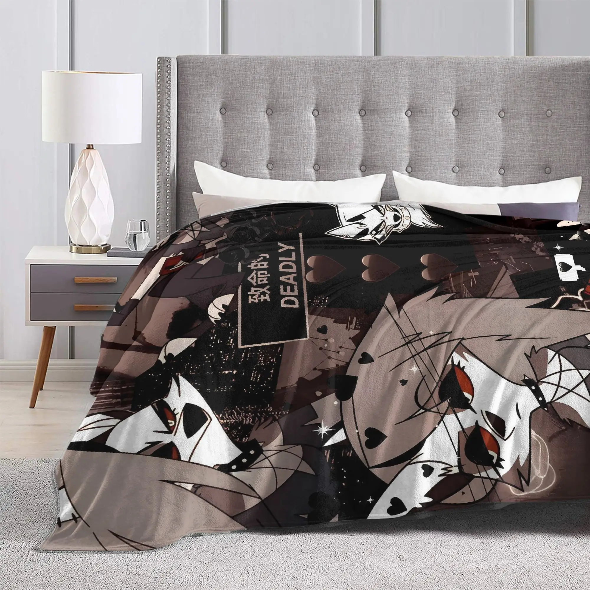 Helluva Boss Loona الفانيلا بطانية الربيع لينة دائم رمي بطانية لغرفة نوم الطفل الجمالية المفرش أريكة غطاء سرير #3