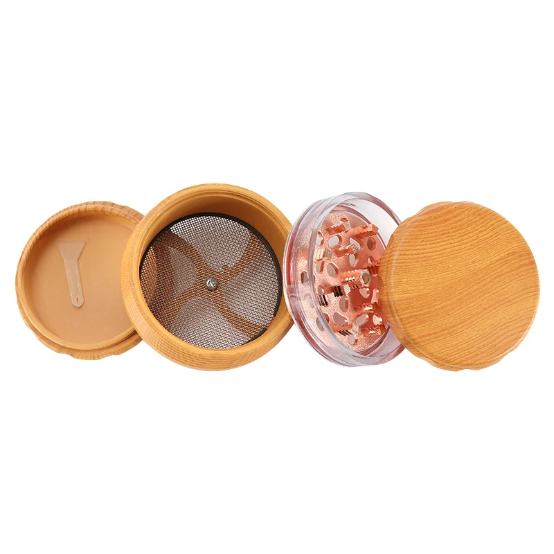 4-Layer Resin Wooden Tobacco Grinder 68MM Herb Grinder Magnetic Lid Metal Filter Manual Smoke Crusher Smoking Tools