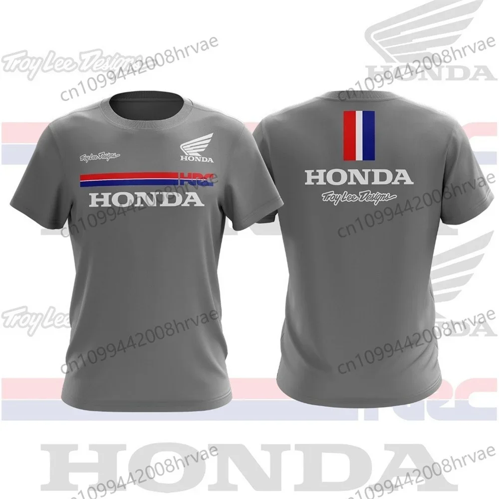 تي شيرت رجالي صيفي بأكمام قصيرة من Honda ماركة سيارة رياضية لسباق الدراجات النارية سريع الجفاف جيرسي كاجوال #4
