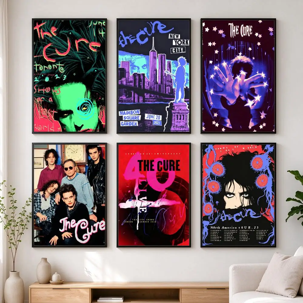 band The Cure Poster Poster HD Self-Adhesive  Art Waterproof Wall Art Print, Bedroom Living Room Decoration Gift