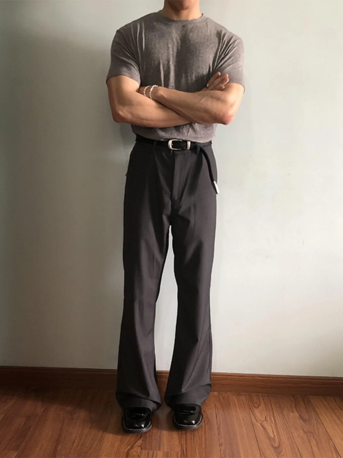 

Bla Lightweight Maturi Sle Men's Summer American Trend Brand Dra Micro Flare Pants High-End Feeling Haome Straig...