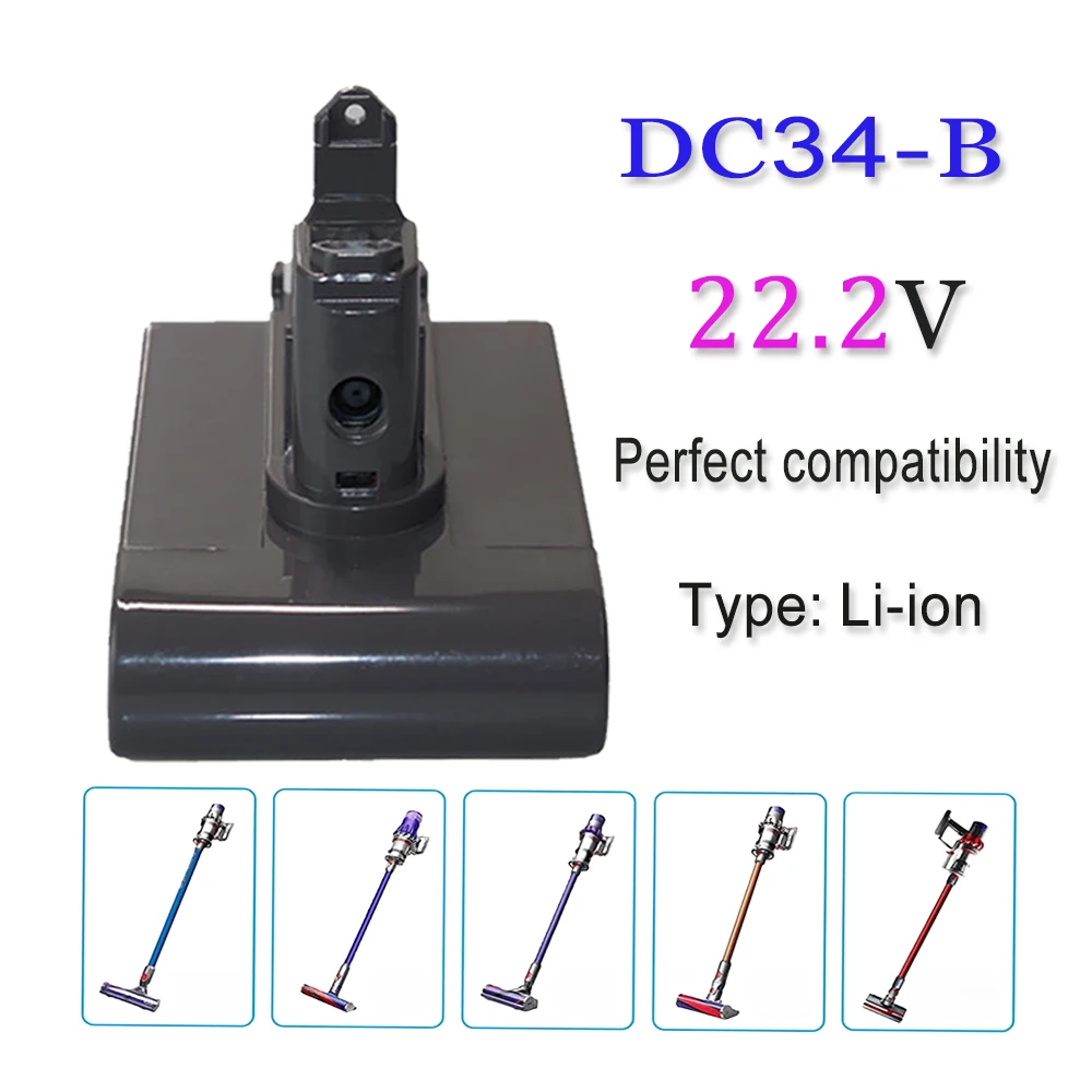 Für dyson dc34 b-typ 22,2 v 4000mah/5000mah/6000mah li-ion batterie, ersetzen dc31 dc34 dc35 dc44 dc45