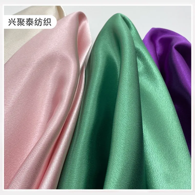 

Thickened linen satin fabric high-quality surface material polyester glittering silk women's clothing gift box shoe