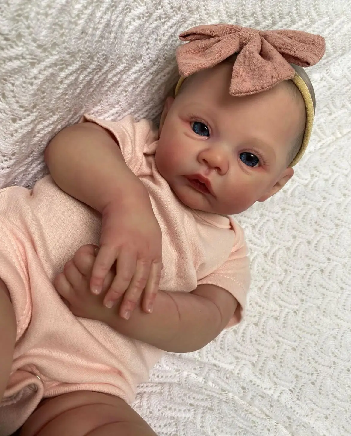 Reborn doll 45cm silicone body can take a bath 3D color skin with soft veins