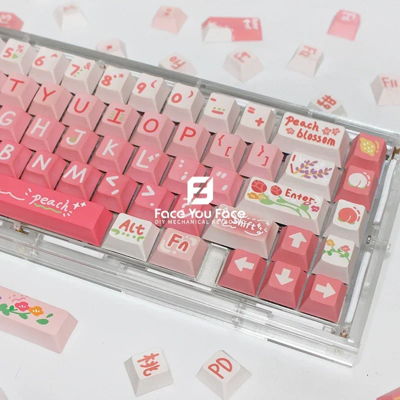 Imagem -06 - Tampa Chave de Nectarina Pbt Moa Xda Cereja Perfil Duplo Tiro Teclado Mecânico de Sublimação Térmica para Personalização