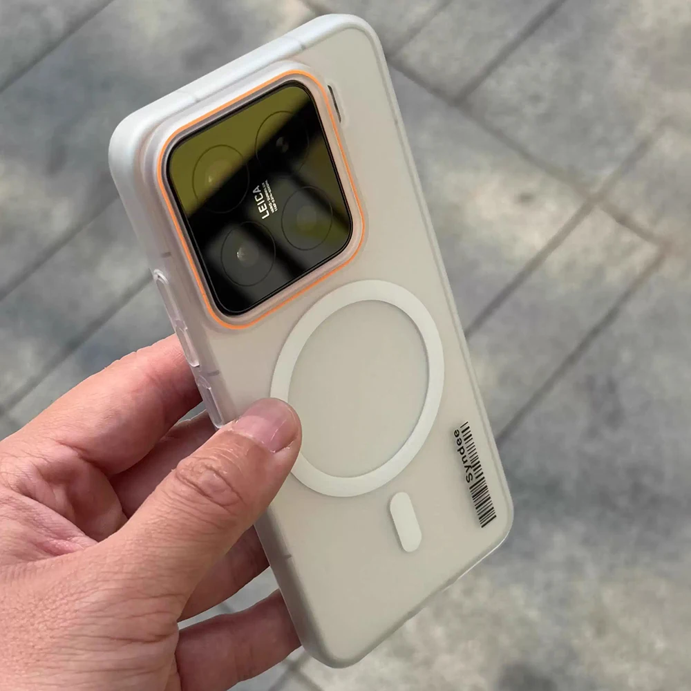 حافظة رفيعة غير لامعة ذات نافذة كبيرة Magsafe للشحن اللاسلكي لهاتف Xiaomi 17 Pro Max 15 T Pro غطاء مقاوم للصدمات فائق الشفاف #3