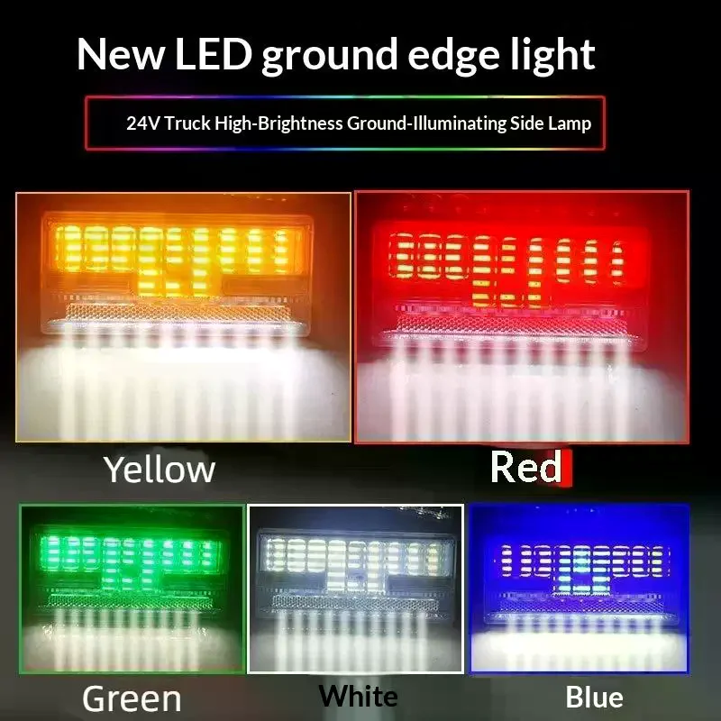 24V LED Truck Side Marker Lights High Brightness Waterproof Shock Resistant for Off-Road Truck RV All Weather Use