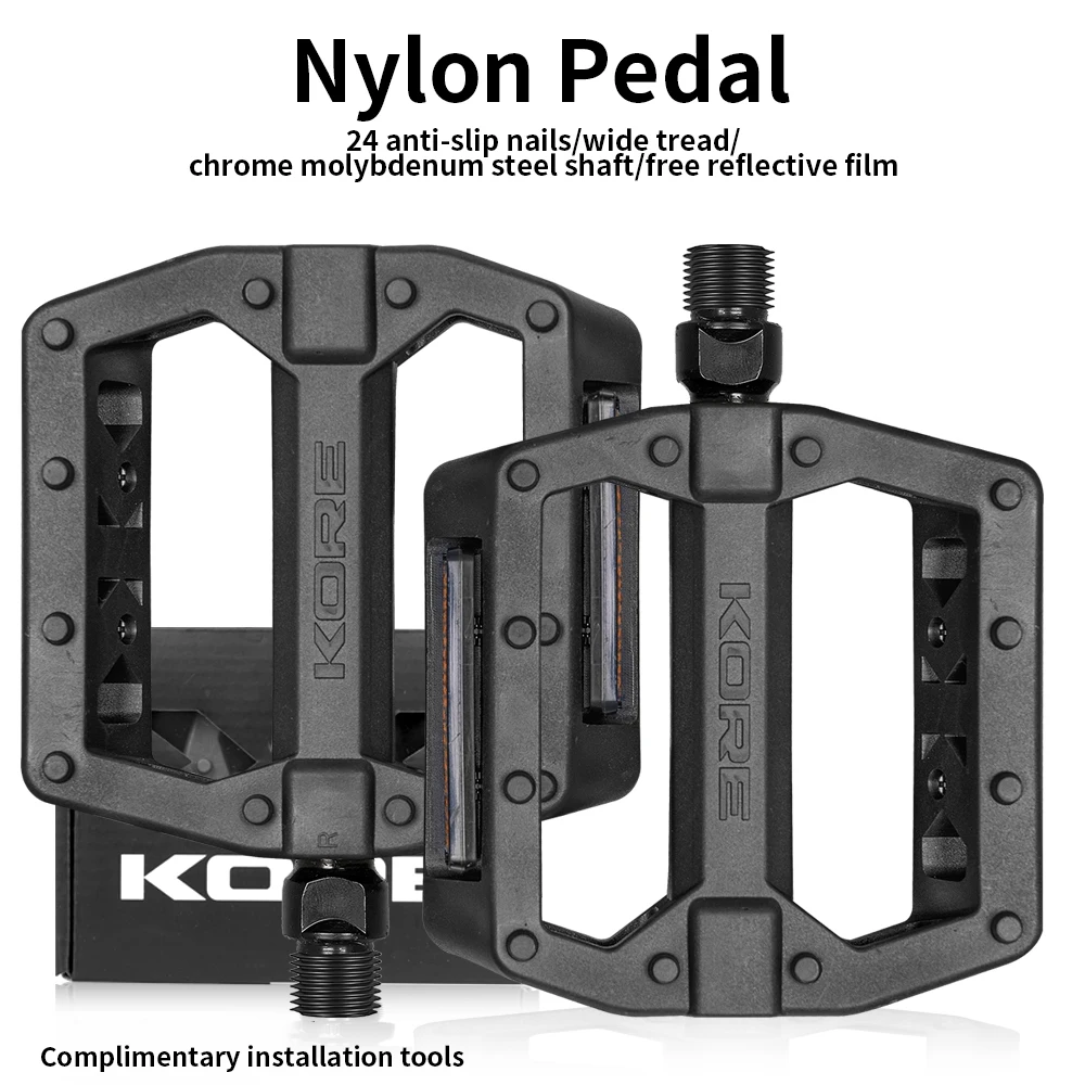 KORE MTB Racefiets Pedaal Lagerpedalen Antislip Vouwfiets Fixed Gear Waterbestendig Nylon Downhill Ultralicht voor 14 mm onderdeel