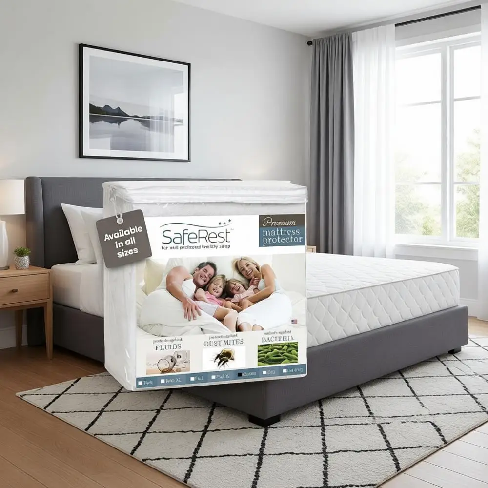 

Queen Size Stretchable Cotton Blend Mattress Protector - Washable Bed Cover