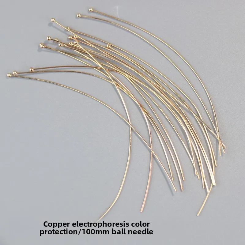 

00mm Ball Needle Copper Electroplating Color Retention Beading DIY Ear Jewelry Headwear Material Handmade Crt Accories