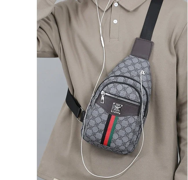 Universelle Multifunktionale Umhängetasche für Herren/Damen, Schulter-Crossover-Brusttasche, lässige Handtasche mit Kopfhörerfach – Detail 12