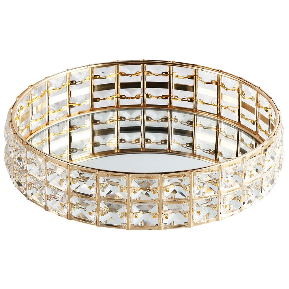 

Круглая стеклянная сервировочная тарелка для конфет, орехов, закусок, фруктов, декоративный поднос для дома, вечеринок и пикников