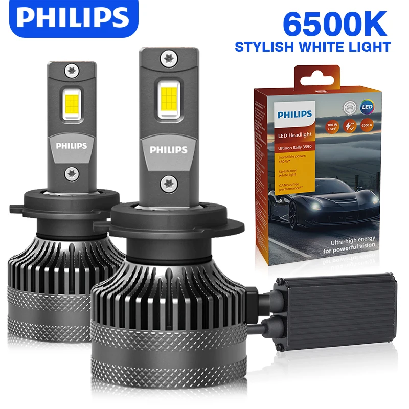 Philips Ultinon Rally 3590 H7 Led Headlights Bulbs 90W Auto Lamps High Power H1 H4 H8 H11 9005 HB3 9006 HB4 9012 HIR2 Fog Lights