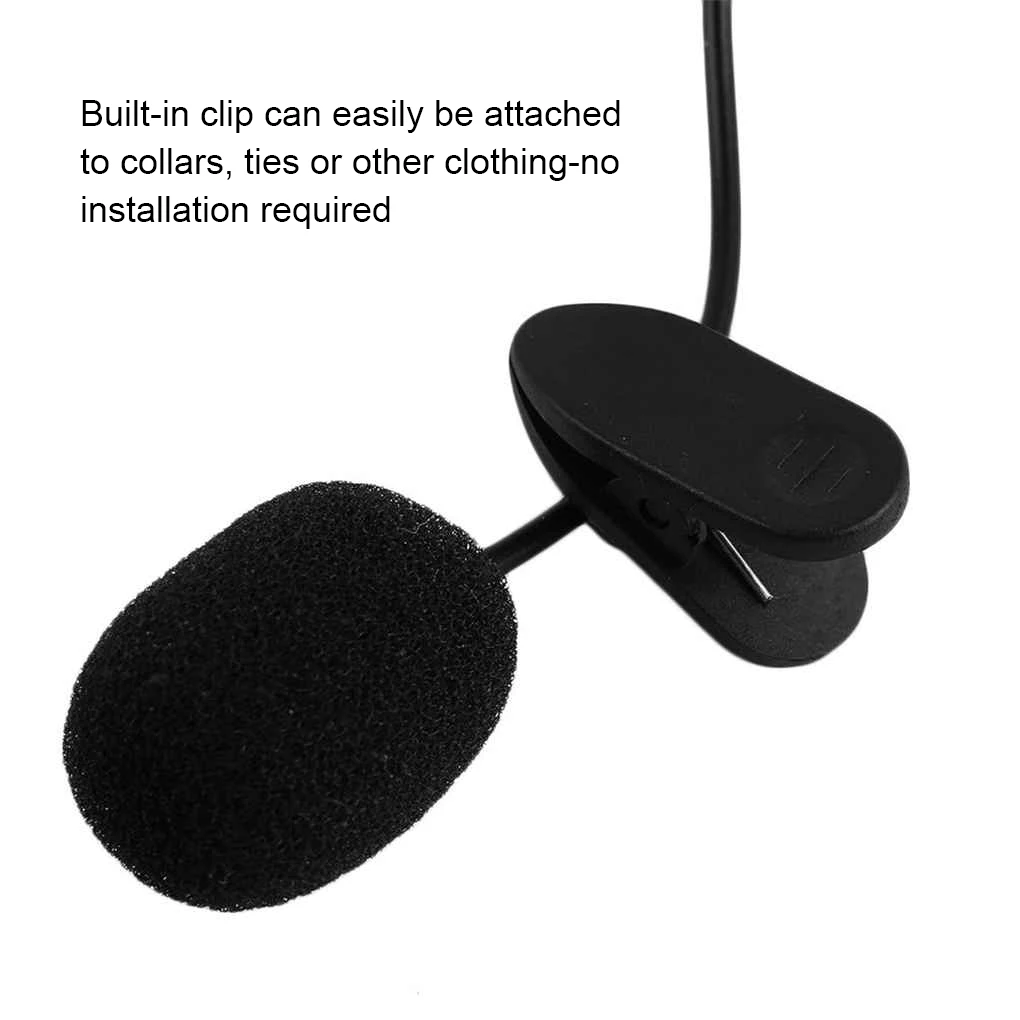 3.5mm Wired Professional Lapel Microphone Noise Reduction Stage Performance Interview Sound Recording Mic with Wind Shield