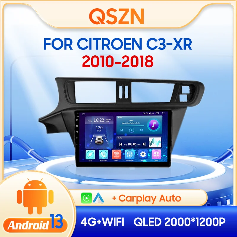 

QSZN для Citroen C3-XR 2010-2018 Автомобильный мультимедийный видеоплеер 2din Android 13,0 автомобильное радио GPS-навигация 4G Carplay головное устройство