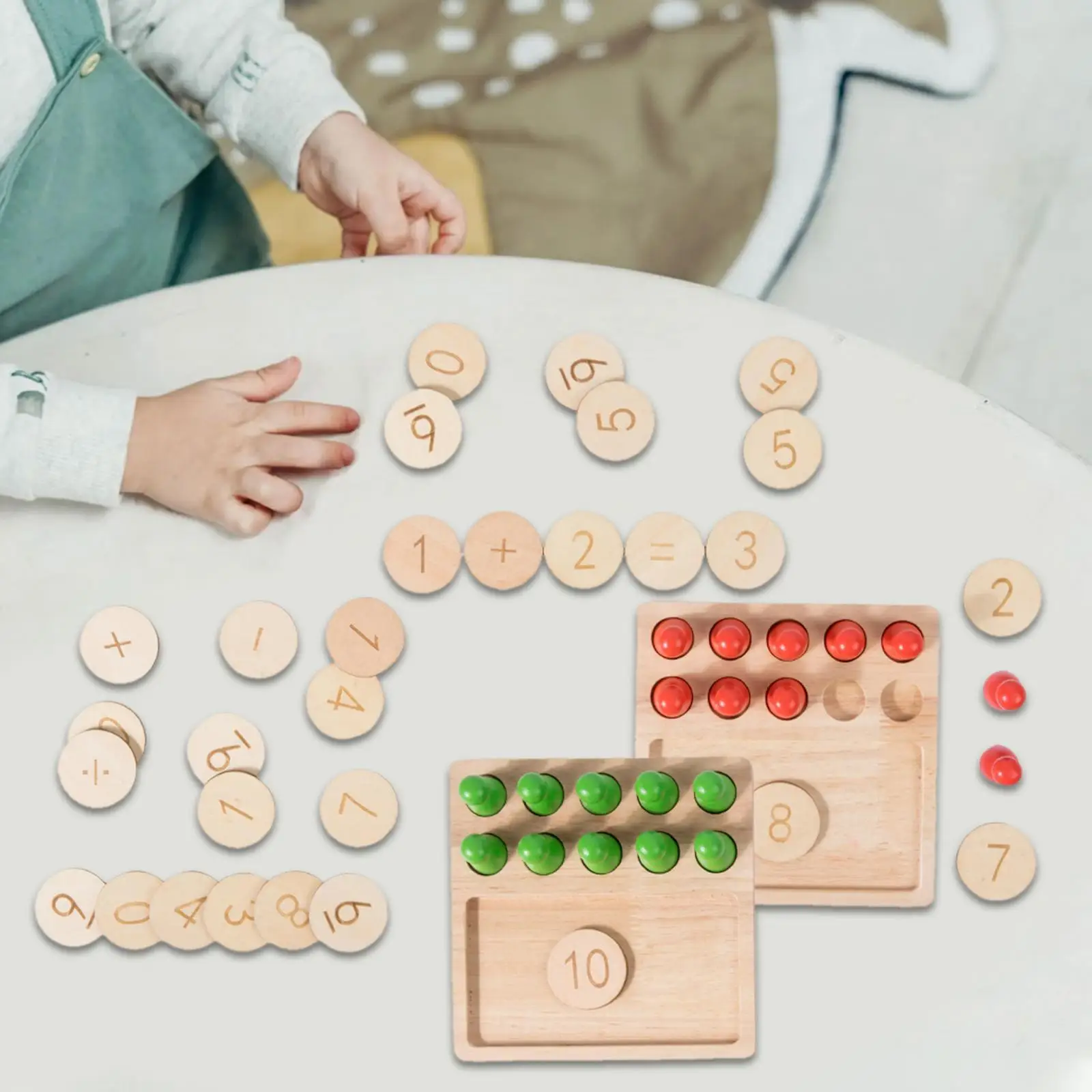 Wooden Counting Board for Math Learning, Peg Board for Preschoolers, Educational Toys for Kids