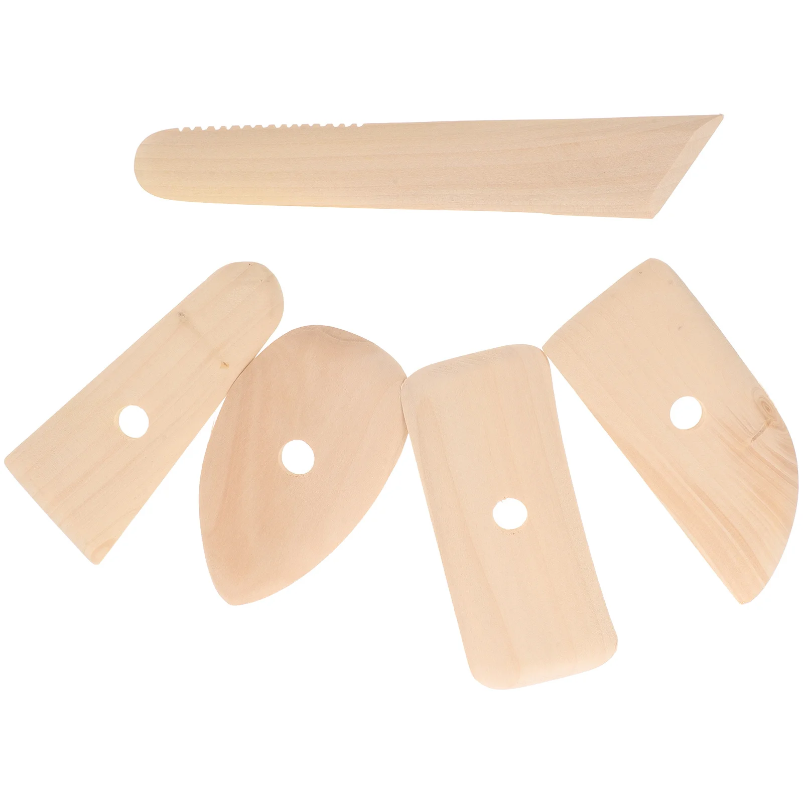 

5Pcs Pottery Clay Tools Wooden Sculpting Carving Shaping Scrapers for Crafting Polymer Clay Modeling Pottery Tools